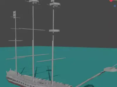 A 17th century ship 3D model