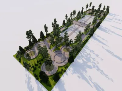 public park-Private Park Landscape 3D model