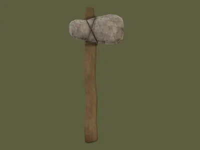 Primitive Axe - Game Ready Low-poly 3D model