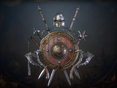 Medieval Weapons Low-poly 3D model 2