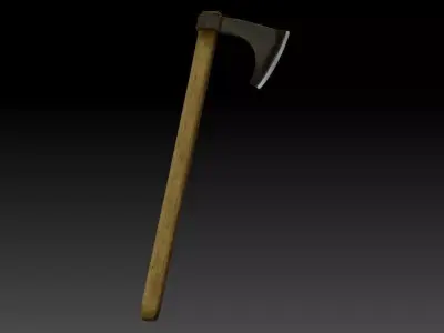 Low poly battle axe Low-poly 3D model