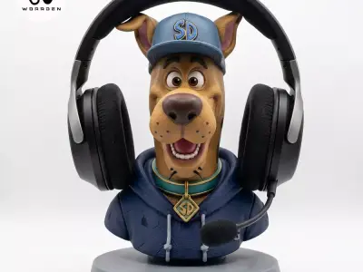 Scooby Dog Headset Holder STL 3D print model