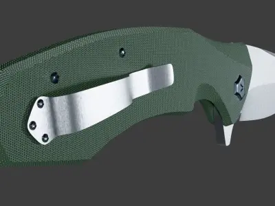 Khaki folding knife 3D model