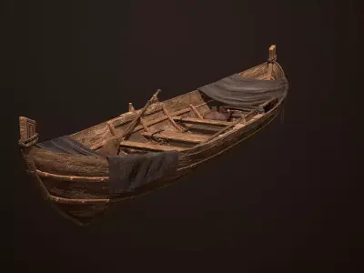 Old Rowboat Low-poly 3D model