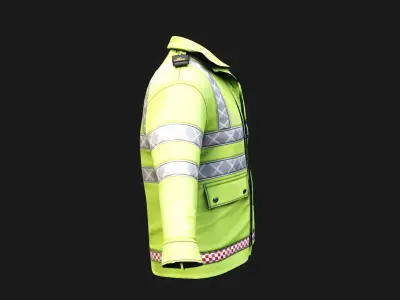 Gore-Tex Hi-Vis Jacket UK Police Coat GTA EUP FIVEM  uniform  Low-poly 3D model