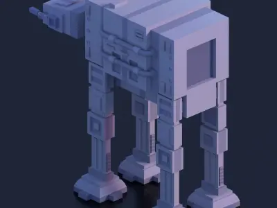 ATAT Walker Low Poly  Low-poly 3D model