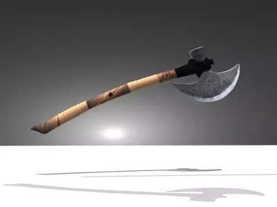 AXE 3D MODEL with shadow Low-poly 3D model