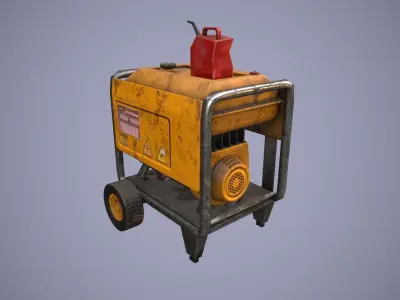 GENERATOR-GAME READY generator on wheels Low-poly 3D model