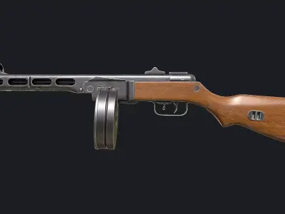 PPSh-41 Low-poly 3D model buy