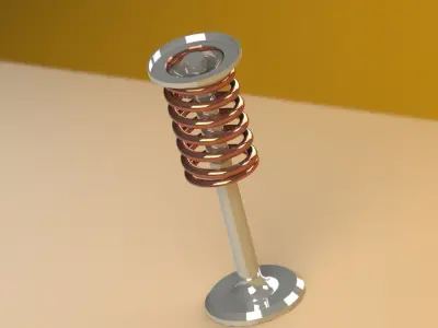 Valve metal spiral spring Free 3D model