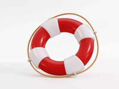 Floating lifebuoy Low-poly 3D model