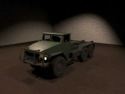 Ural-4320 military truck Low-poly 3D model