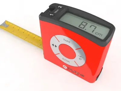 Digital Tape Meter  Original Rigged 3D model