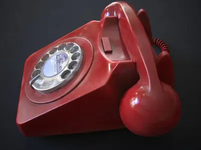 Vintage Telephone Rotary Low-poly 3D model