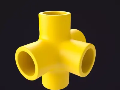 5-Way Pipe Fitting 3D model