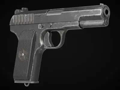TT 33 Tokarev pistol Low-poly 3D model buy