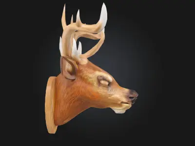 Majestic Stag Carving  Natures Noble Guardian in Wood or Stone 3D model