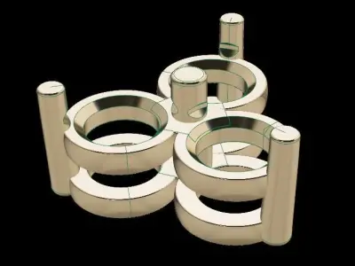 Dainty 3 Stone Pendant 4MM 3D print model