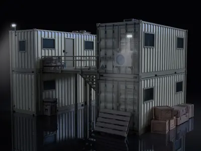 Military Container Stage Props Free 3D model
