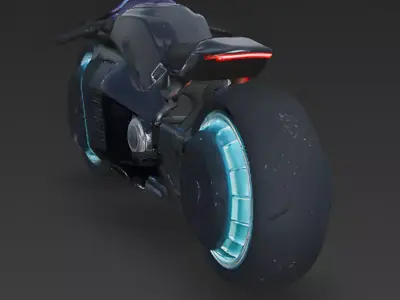 Realistic Cyberpunk Easter Motorcycle 3D Model Low-poly 3D model