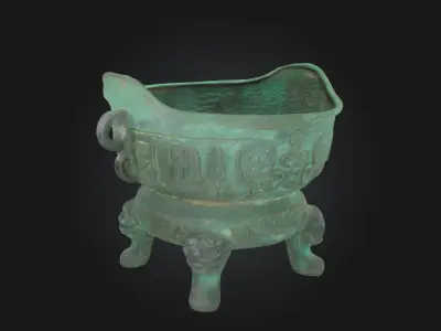 Lion-Head Censer  Regal Ritual in Sculpted Smoke 3D model