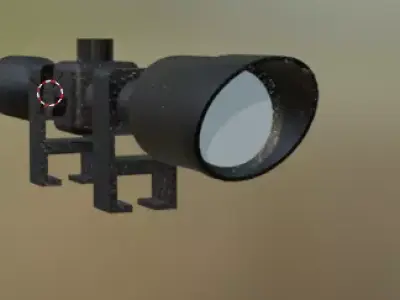 Gun scope Low-poly 3D model