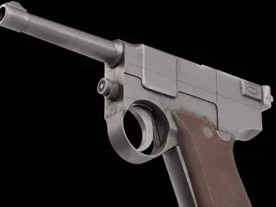 Glisenti Model 1910 pistol Low-poly 3D model