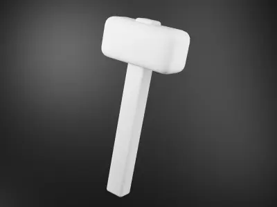 Metal mallet with yellow handle  Free 3D model