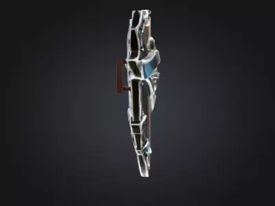 Celestial Guardian Shield Fantasy Game Ready 3D Asset Low-poly 3D model