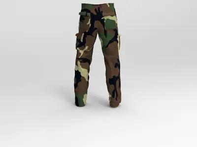 Military Pants Forest Camouflage Low-poly 3D model
