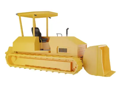 Bulldozer Toy Low-poly 3D model