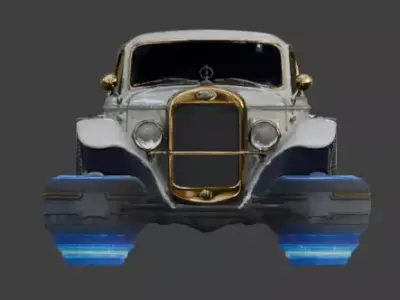  Sci-Fi Hover Brass Era Car 3D Model Low-poly 3D model