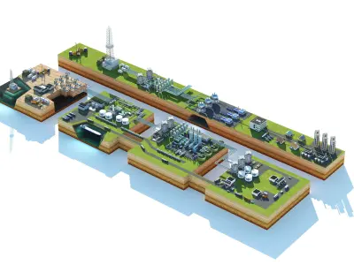Production and sales of oil and gas 3D model