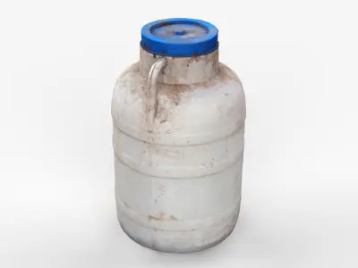 Plastic Drum Blue Cap Scan Low-poly 3D model