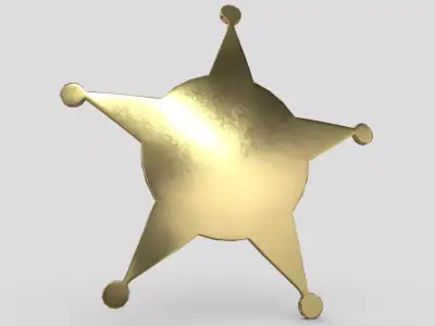Sheriff Badge 3 Low-poly 3D model
