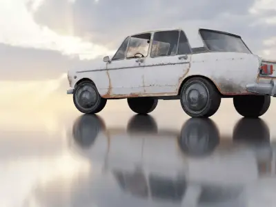 Game Ready Old Vintage Car Low-poly 3D model