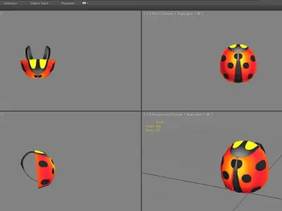 Cartoon children school bag - ladybug backpack Low-poly 3D model