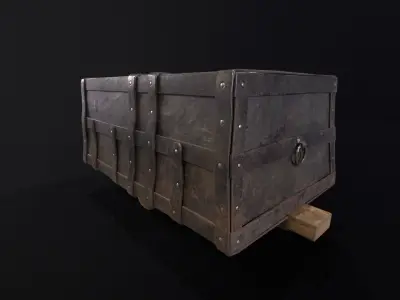 Old Mine Cart Low-poly 3D model