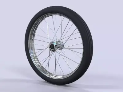 Front wire wheel from dragster 3D model