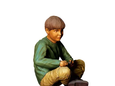 N3 Kids playing with RC cars 3D print model