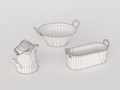 Copper Kitchenware Low-poly 3D model