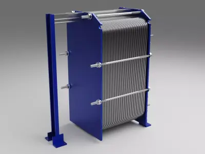 3D Industrial Plate Heat Exchanger PHE model 3D model