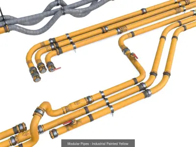 Modular Pipes - Industrial Painted Collection 3D Model Pack