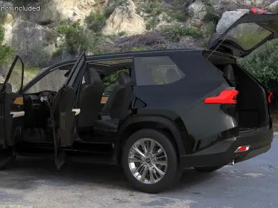 Toyota Grand Highlander 2024 Black 3D model