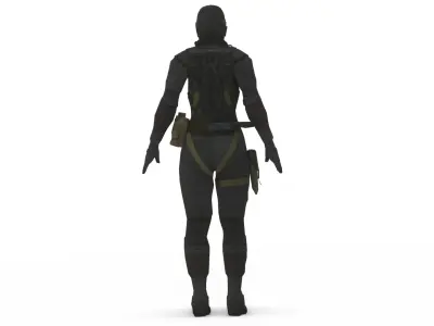 Female Stealth Agent Covert Tactical Suit 3D Model Low-poly 3D model