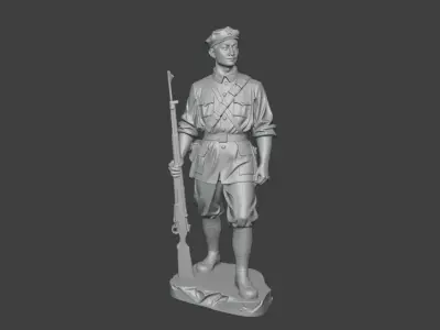 Military sculpture warrior  military battle war hero  soldier 3D print model 11