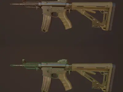 M4 carbine Low-poly 3D model 3