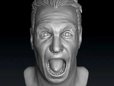 Till Lindemann Smile and Screaming  Head model for 3D printing  3D print model