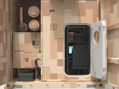 Camouflaged Ballistic Missile Container in Deployed Position 