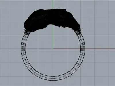 Horse and horse shoe ring 3D model